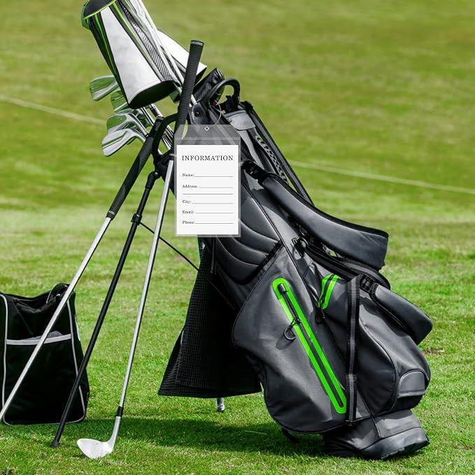 Fowecelt 4 Pack Extra Large Golf Luggage Tag 9" x 6" Travel Luggage Bag Plastic - Image 2