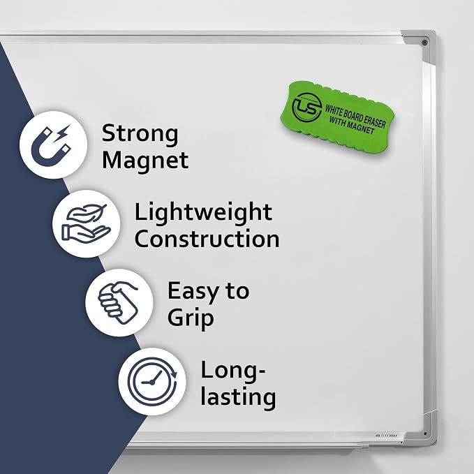 Magnetic Dry Erase Eraser 8 Pack Felt Whiteboard and Glass Board Cleaner | Use: - Image 3