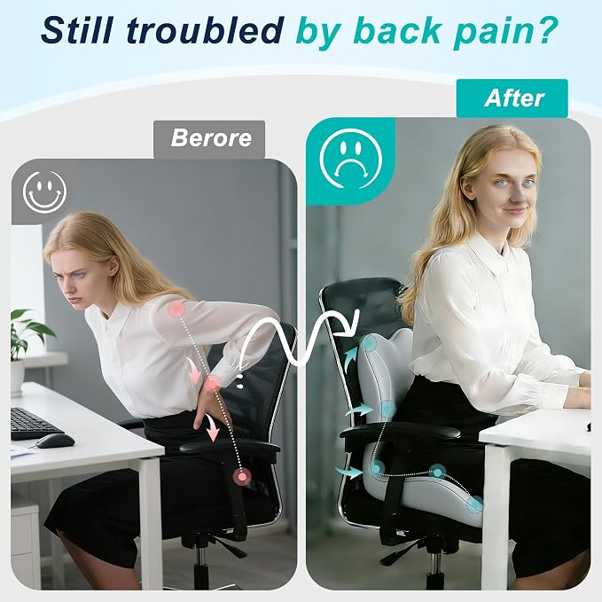 Seat Cushion for Office Chair and Car, Lumbar Support Pillow for Office Chair - Image 5