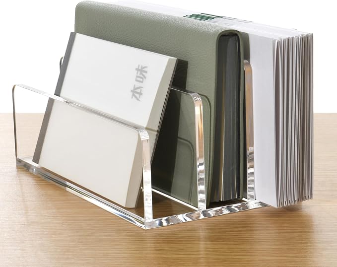 3 Compartments Clear Acrylic Mail Holder – Vertical Letter Sorter & - Image 3