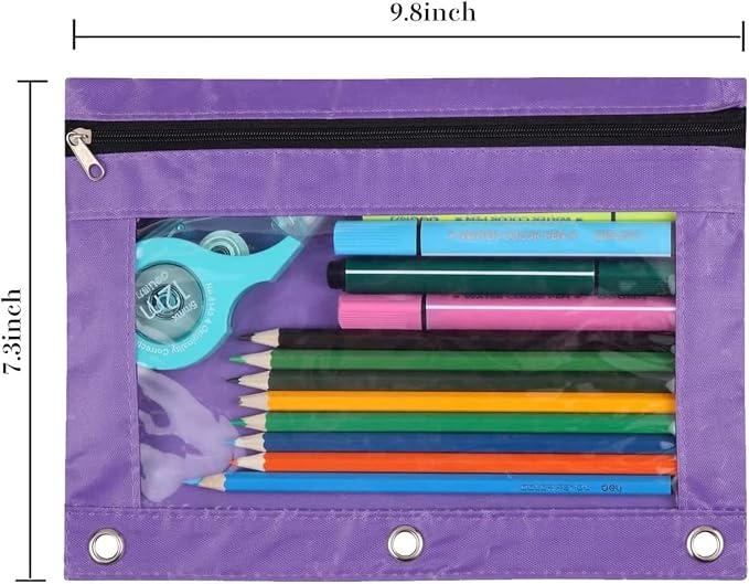 YoeeJob Pencil Pouch for 3 Ring Binder, Zipper Pencil Pouches Bulk, Pencil Case - Image 4