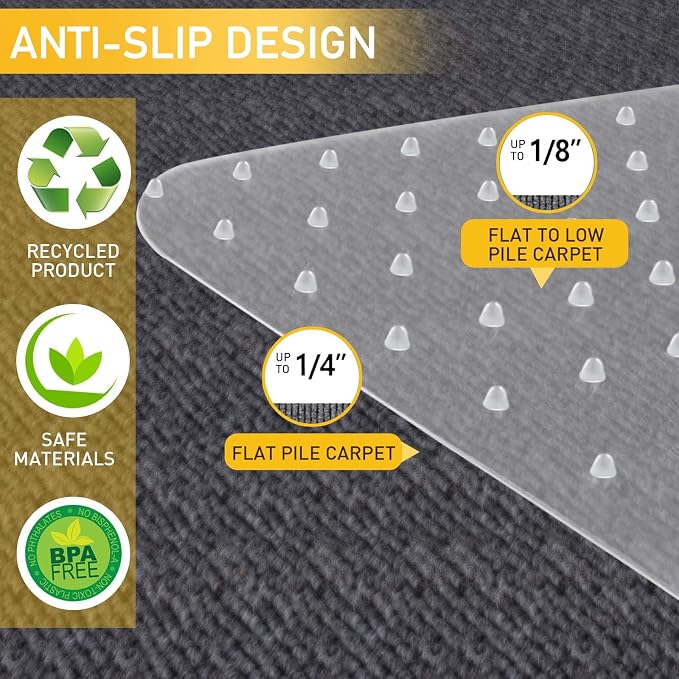 Heavy Duty Office Chair Mat for Carpet Floors & Desk Mat for Carpeted Floors - Image 4