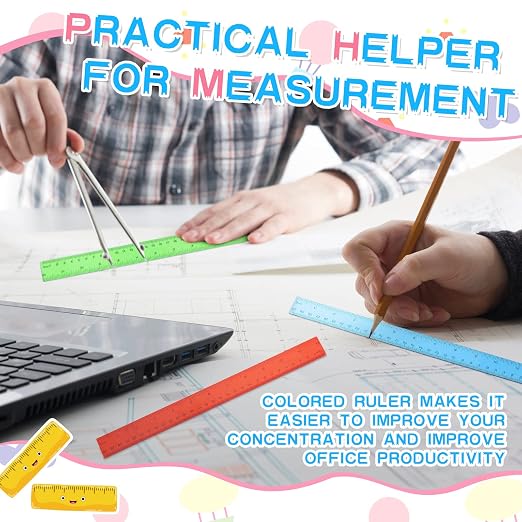 Zonon 30 Pcs Clear Plastic Rulers Bulk 12 Inch Ruler - Image 8