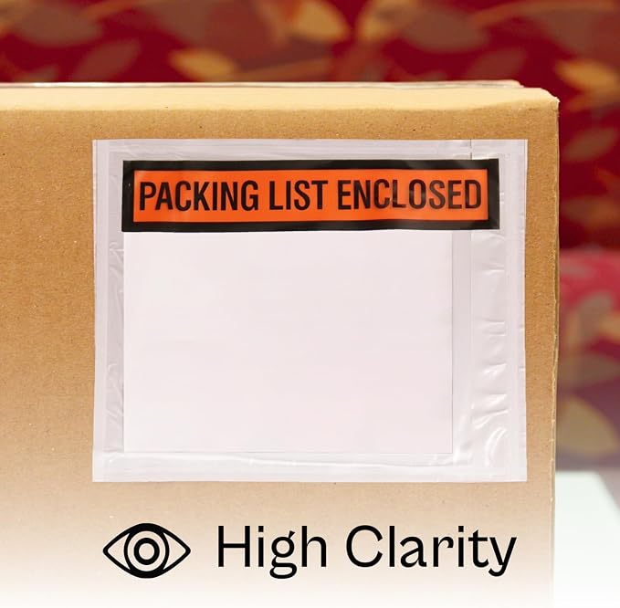 PSBM 1000 PCS 5.5 x 10 Inch Orange Panel Face Packing List Enclosed Envelopes - Image 7