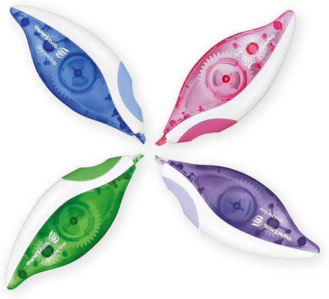 Paper Mate Liquid Paper DryLine Grip Correction Tape | Assorted Colours | Box - Image 2