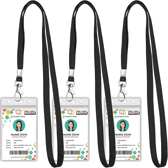 Koorito 3 Pack Clear ID Badge Holder by koorito
