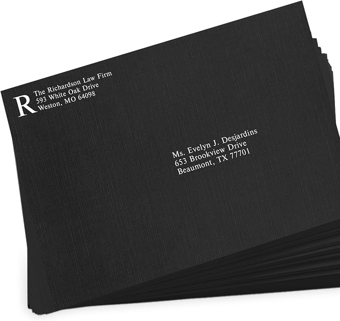 LUXPaper 9 x 12 Open End Envelopes | Peel & Press | Black Linen | 80lb. Text | 1 - Image 5