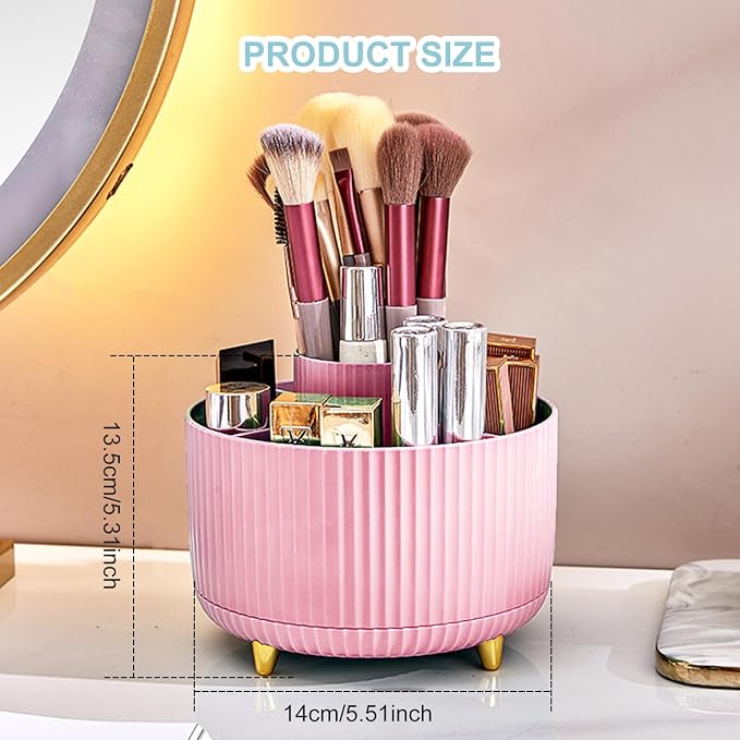 Cayxenful Pencil Holder For Desk, 5 Slots 360°Degree Rotating Desk Organizers - Image 5