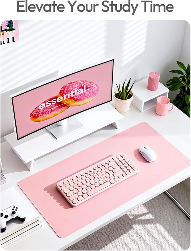 YSAGi Leather Desk Pad Protector, Office Desk Mat, Large Mouse Pad, Non-Slip PU - Image 6