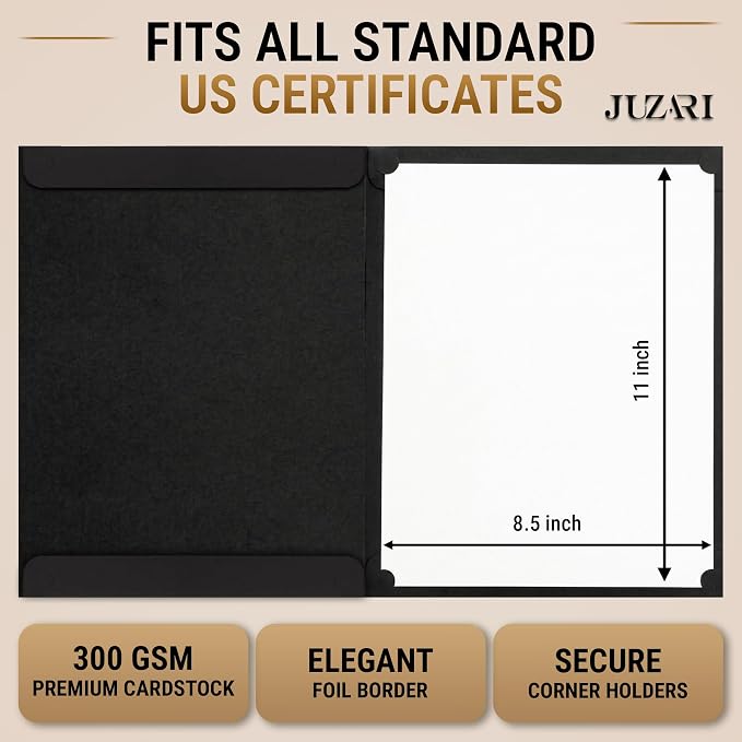 30 Pack Double Sided Certificate Holders 8.5x11 Black - Image 2
