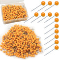 500Pcs Orange Map Pins, 1/8 Inch Map Tacks, Round Ball Head Map Push Pins by Auvotuis