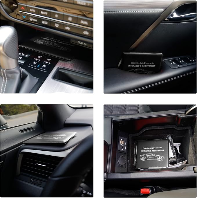 UYYE Car Registration and Insurance Card Holder, Vehicle Glove Box Car Organizer - Image 6
