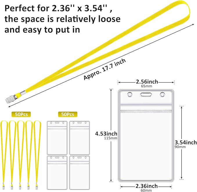 Marspark 100 Pcs ID Badge Holder - Image 2