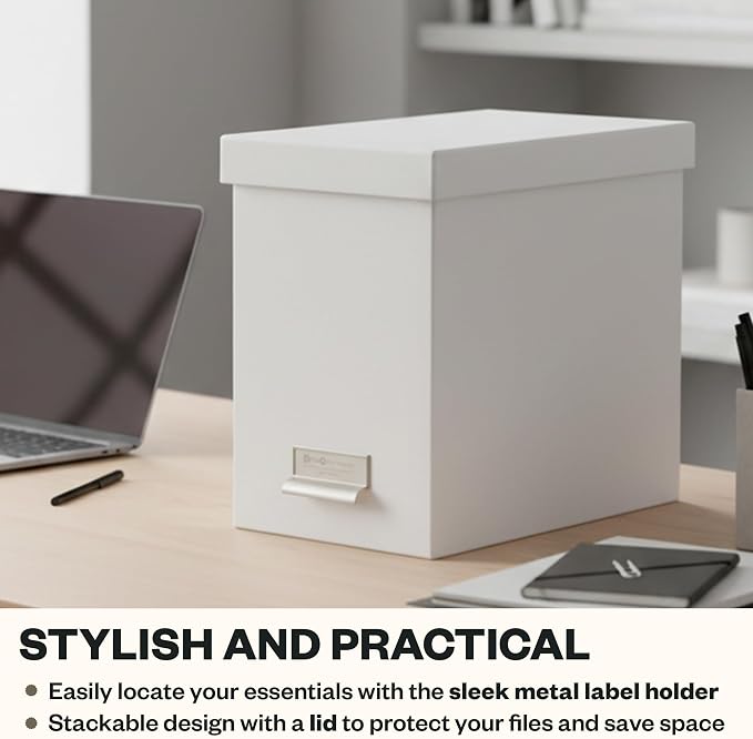 Bigso John Fiberboard Label Frame Desktop File Storage Box - Image 5