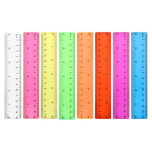 Ruler 6 Inch, Rulers for School, Rulers Bulk for Classroom, 8 Pack for Kid by Unknown