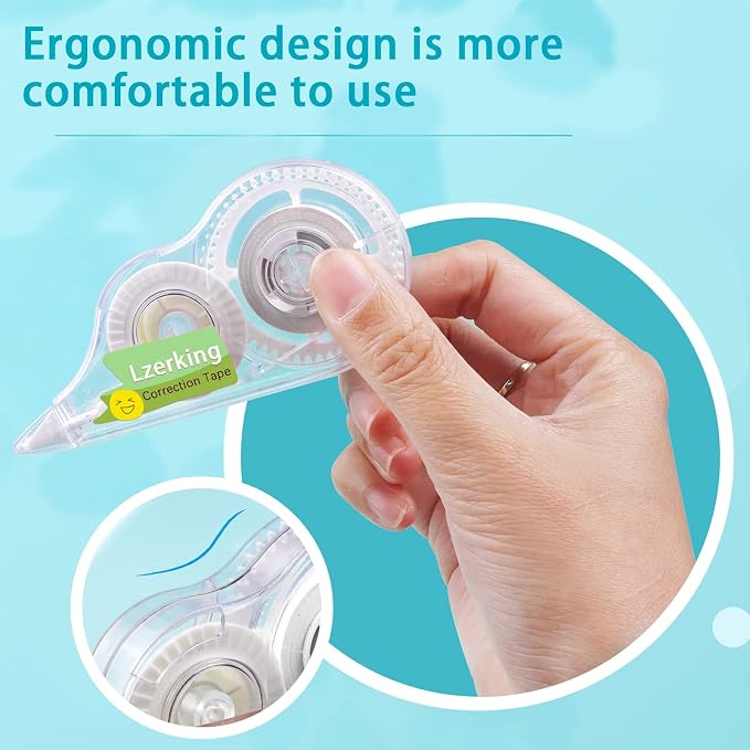 Lzerking Correct Correction Tape, Transparent Dispenser Shows How Much Tape is - Image 4