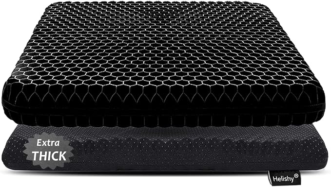 Gel Seat Cushion for Long Sitting, Extra Thick Gel Cushion for Wheelchair Soft by Helishy