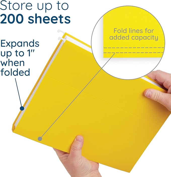Hanging File Folders, Letter Size, Reinforced, 25 Pack | 25 Reinforced Hanging - Image 3