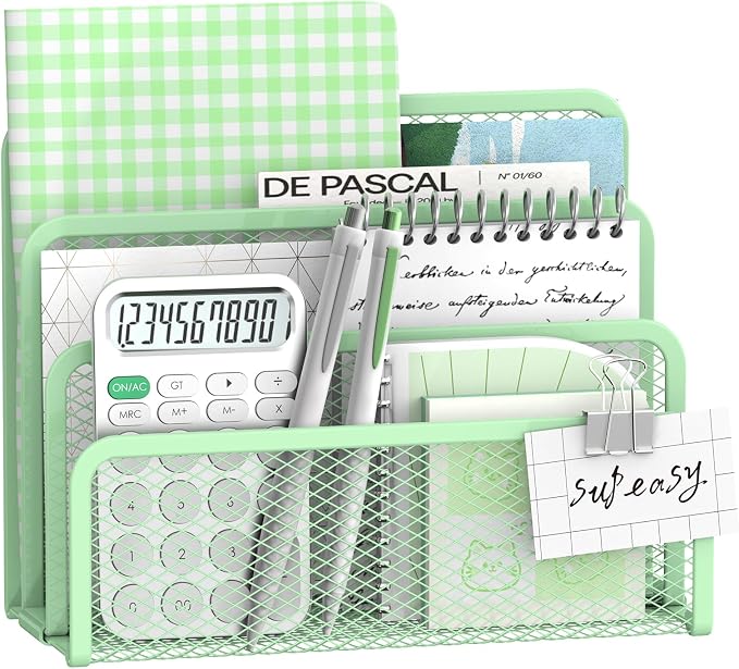 SUPEASY Mail Organizer for Desk, Mesh Metal Mail Holder Countertop by SUPEASY