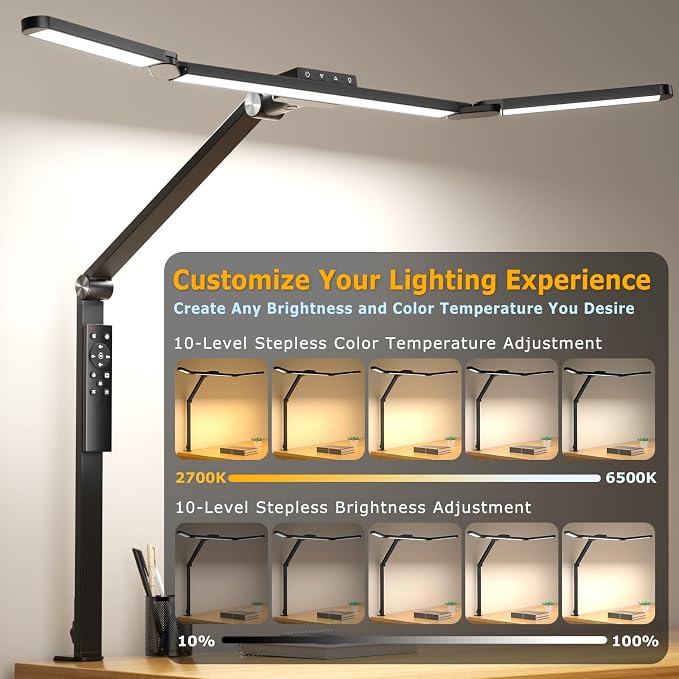 Airlonv LED Desk Lamp with Clamp, Architect Desk Lamp - Image 5