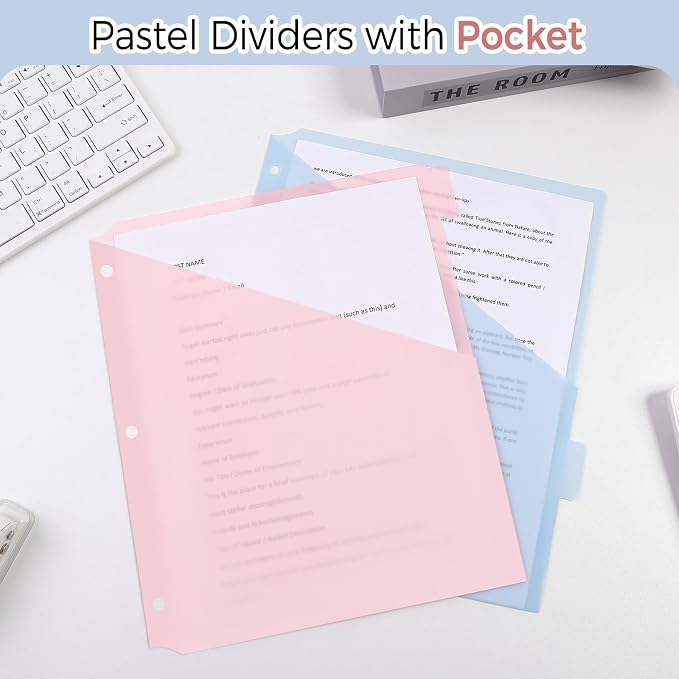 SKYDUE Binder Dividers with Tab, Pastel Dividers - Image 2