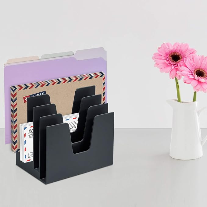Acrimet 5 Section Incline File Sorter Organizer, Desktop Mail Holder, - Image 3