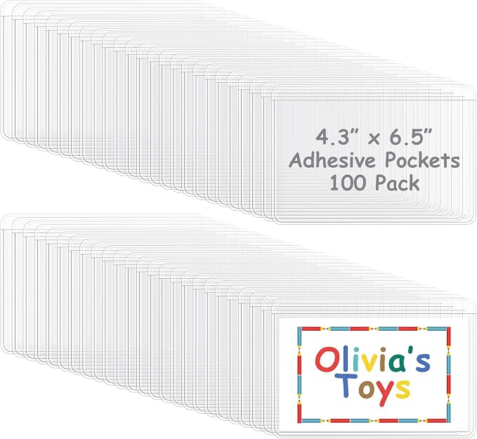 Jeyiour 100 Pcs Label Holders Adhesive Nameplate Pockets Storage Bin Labels by Jeyiour