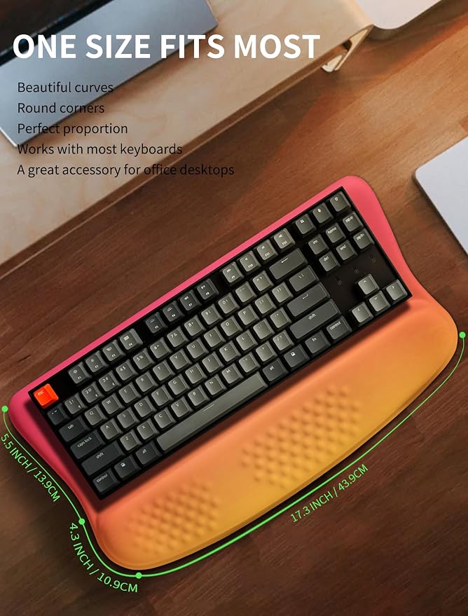 Ergonomic Wave Wrist Rest with Keyboard Stand, Cushioned Palm Rest, Comfortable - Image 6