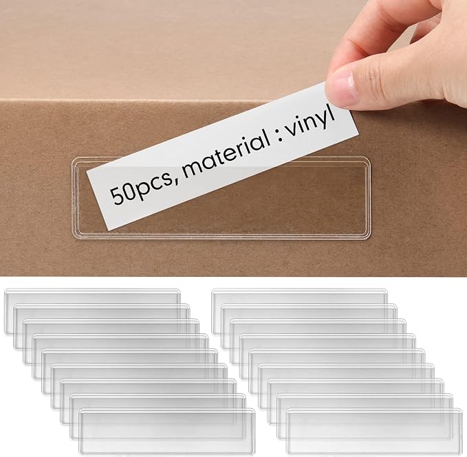 Epakh 50 Pack Back to School Self Adhesive Label Holders Shelf Tag Pockets 1.2 by Epakh