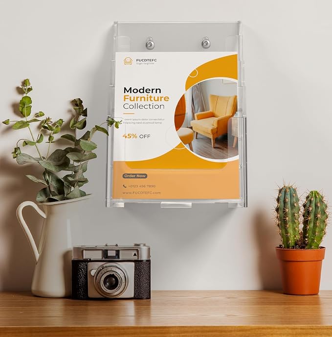 FUCDTEFC 2 Pack Acrylic Brochure Holder 8.5x11 & 4 x9 Inches, Literature - Image 7