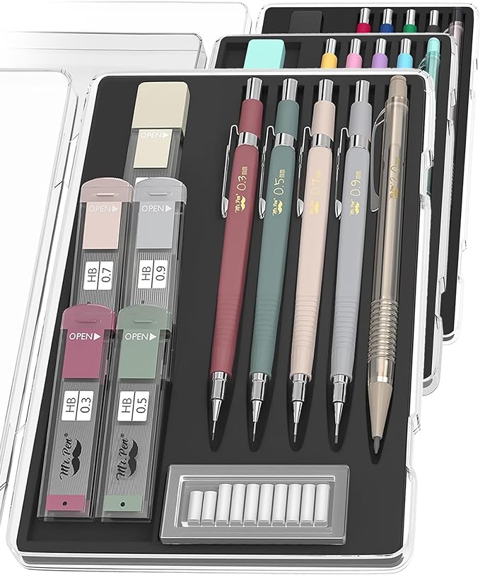 Mr. Pen- Art Mechanical Pencil Set, 5 Sizes | 5 HB Lead Refills & 10 Eraser by MrPen