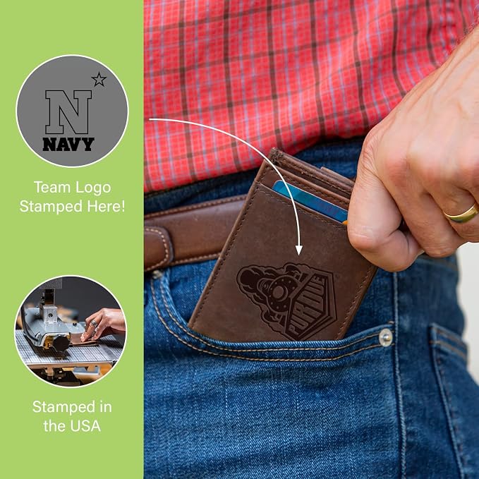 Team Sports America NCAA US Naval Academy Front Pocket Slim Wallet - Image 7