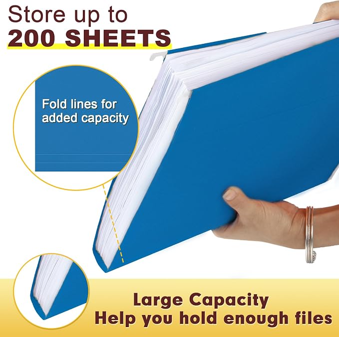 HERKKA Hanging File Folders, 60 Pack Reinforced Letter Size Hanging Folders - Image 6