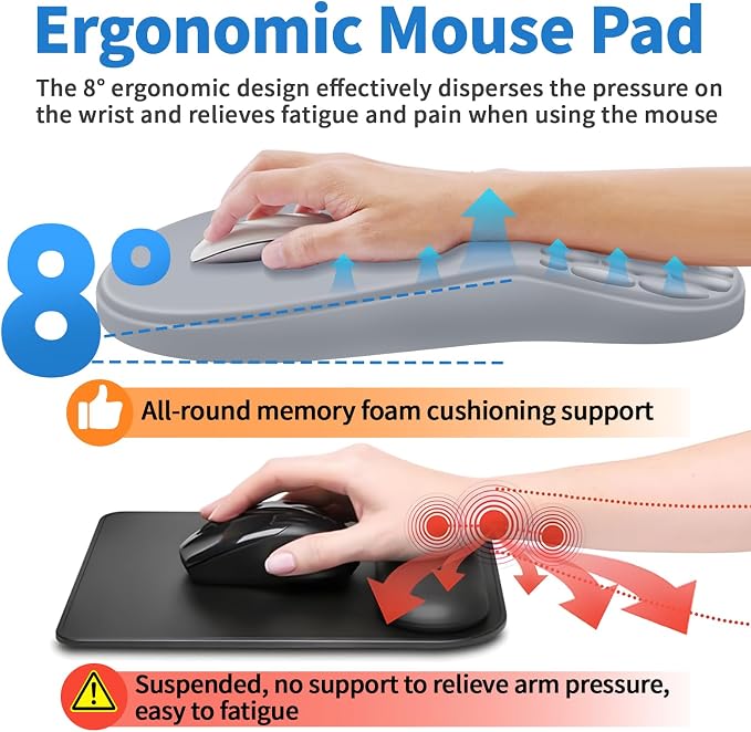 YIWEI Ergonomic Mouse Pad with Wrist Rest - Image 4