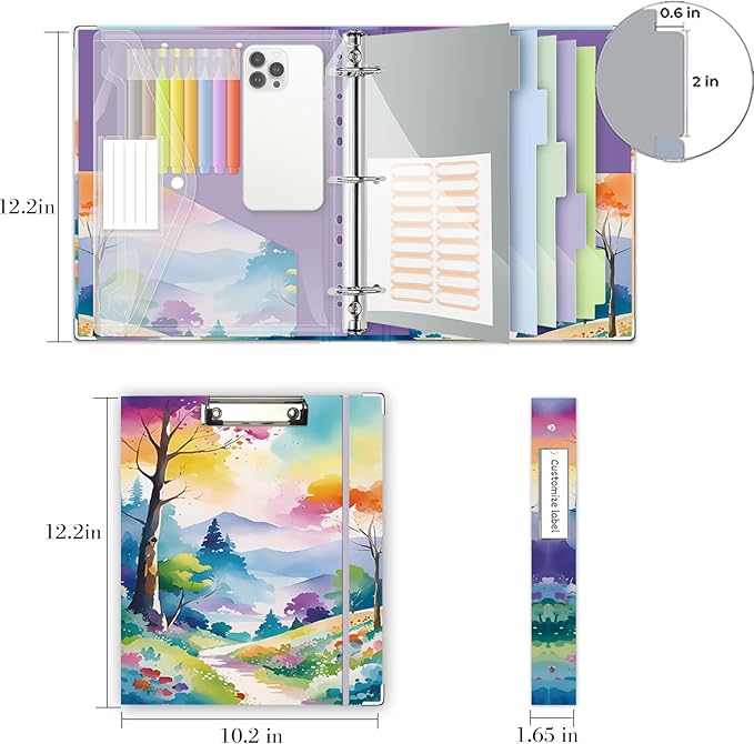 3 Ring 1 Inch Binder Organizer, KLLVE Three Ring Binders - Image 6