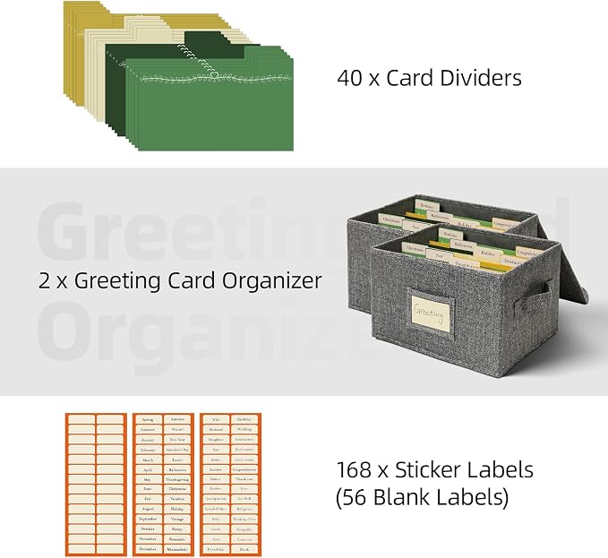Vienrose Greeting Card Organizer Storage Box - Image 3