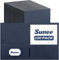 SUNEE Two Pocket Folders, 100 Pack File Folders by SUNEE