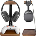 GEVO Headphone Stand, Walnut Wood Headset Stand by GEVO