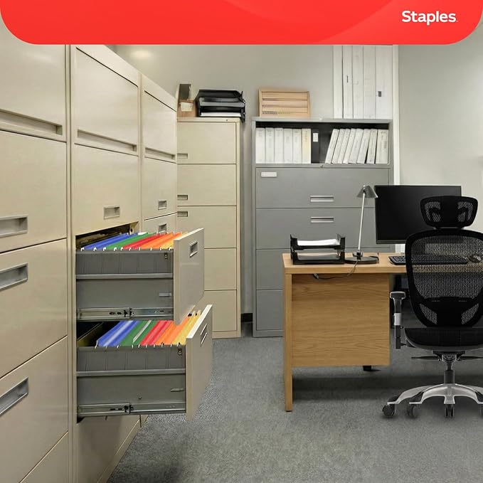 Staples Heavy‑Duty Reinforced Hanging File Folders, Legal Size, 1/5‑Cut Tabs - Image 7