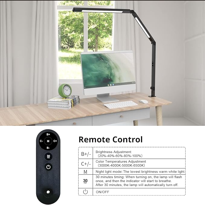 LED Desk Lamp with Clamp, Architect Desk Lamp - Image 4