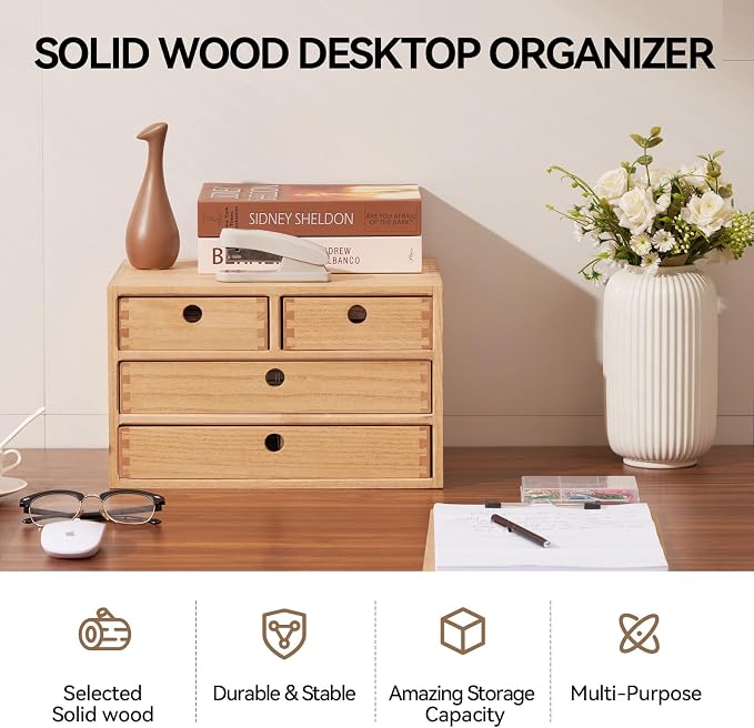 KIRIGEN Wood Desktop Storage Cabinet - Image 4