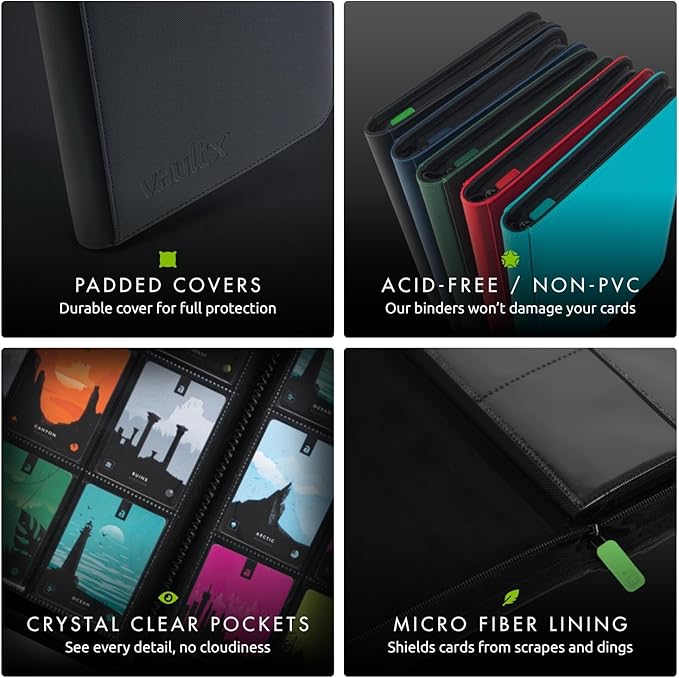 Vault X 12 Pocket Zip Binder, 480 Cards, Exo-Tec Material, 20 Side-Loading Pages - Image 6
