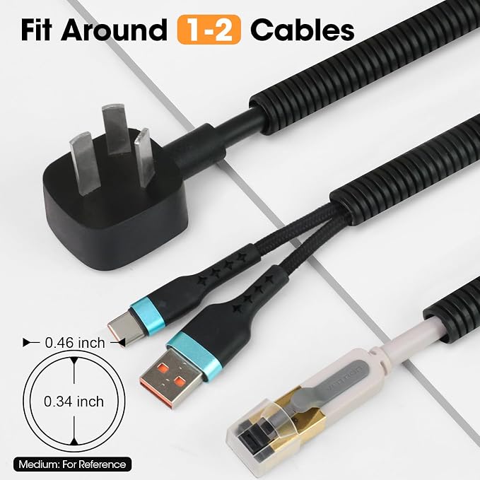 60 FT Wire Loom 3/8 Inch, Split Wire Loom Tubing Wire Conduit, Wire Protector - Image 2