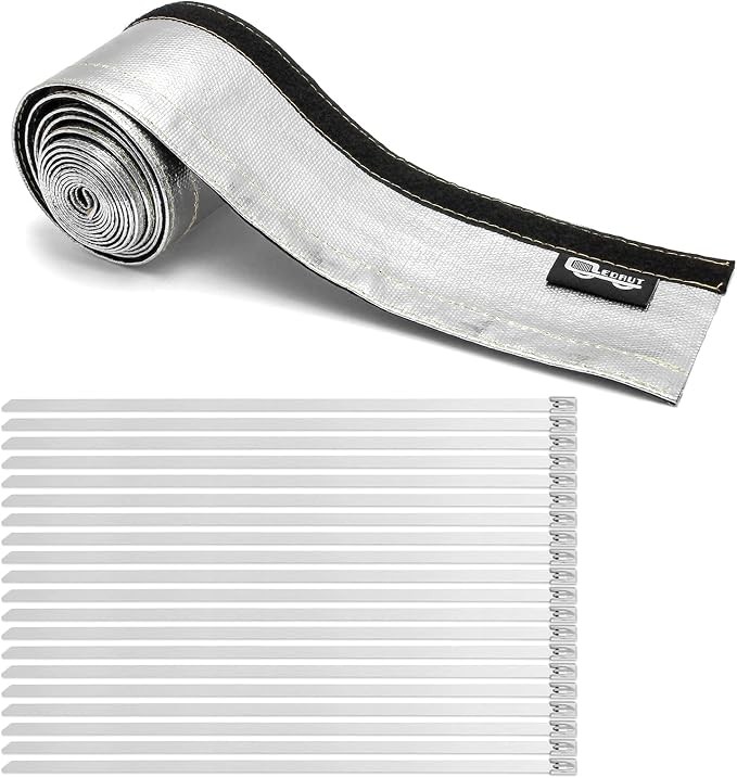 Heat Shroud Aluminized Sleeving Heat Shield Fuel line Wire Heat Sleeve 1" I.D. by LEDAUT