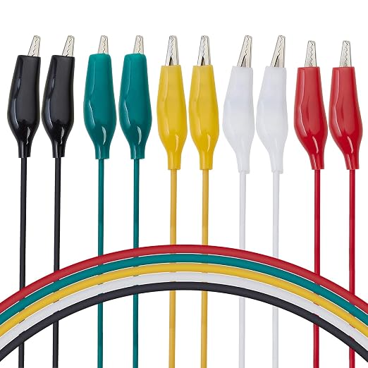 WGGE WG-026 10 Pieces and 5 Colors Test Lead Set & Alligator Clips, 20.5 inches - Image 4