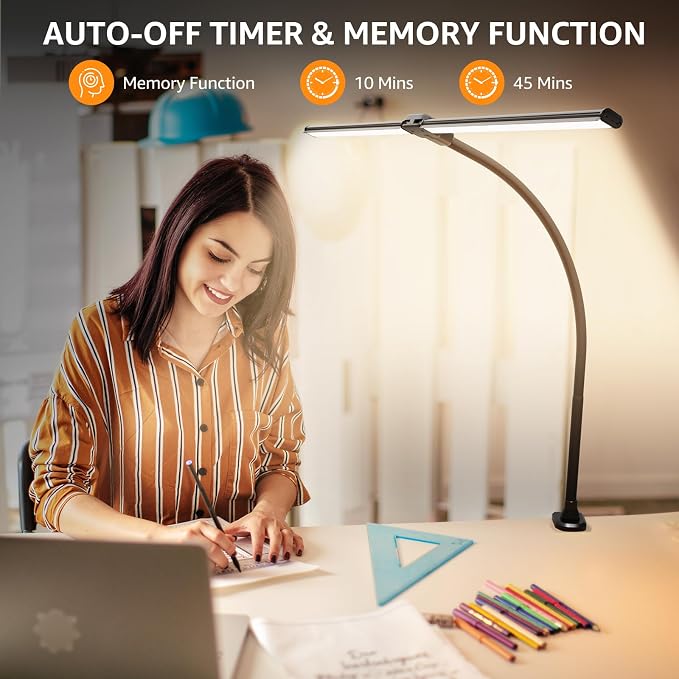 ShineTech LED Desk Lamp for Home Office, Ultra Bright Clamp Light - Image 3