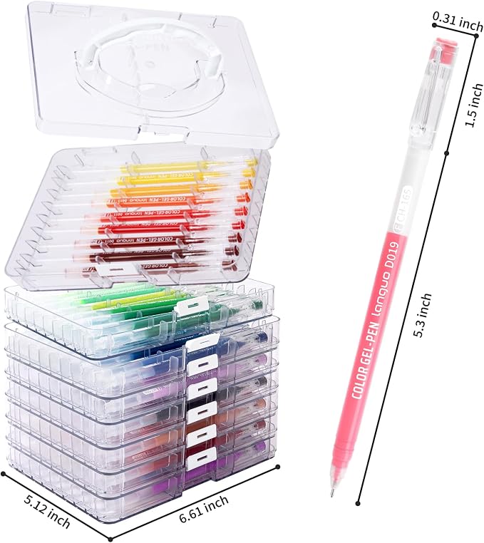 Gel Pens For Coloring, 72 Pack Colored Pens for Black Paper & White Paper - Image 3