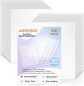 AKONEGE 100 Pack No Holes Sheet Protectors 8.5 x 11 Inch Letter Size Page by AKONEGE
