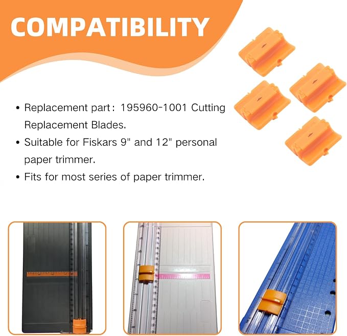 4-Pack Paper Trimmer Blades 195960-1001 Replacement - Image 2