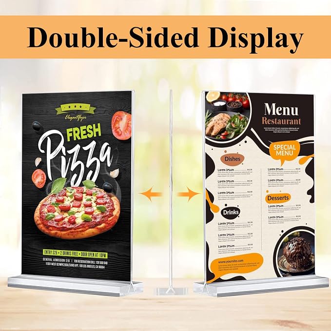 Arrobust Acrylic Sign Holder 8.5 x 11 Inches, 12 Pack Clear Display Table Top - Image 3